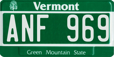 VT license plate ANF969