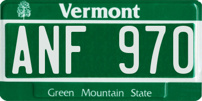 VT license plate ANF970