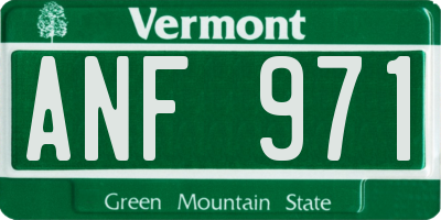 VT license plate ANF971