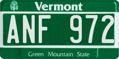 VT license plate ANF972