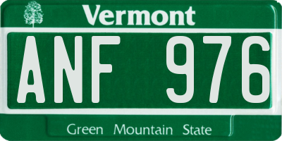 VT license plate ANF976