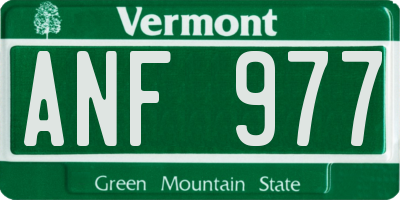 VT license plate ANF977
