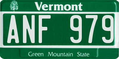 VT license plate ANF979