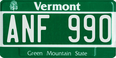 VT license plate ANF990