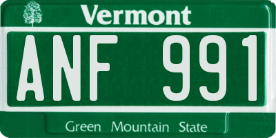 VT license plate ANF991