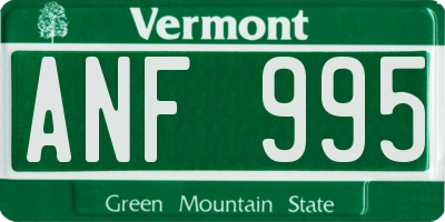 VT license plate ANF995