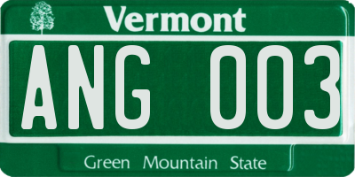 VT license plate ANG003