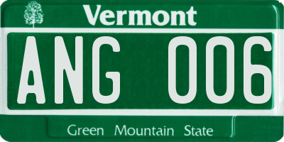VT license plate ANG006