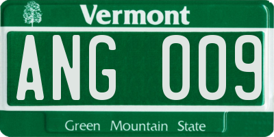 VT license plate ANG009