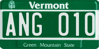 VT license plate ANG010