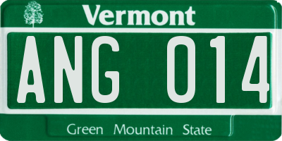 VT license plate ANG014