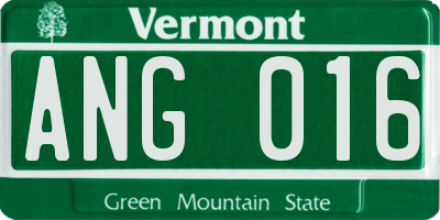 VT license plate ANG016