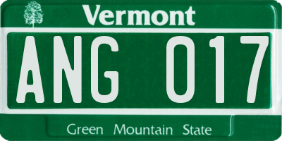 VT license plate ANG017