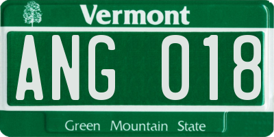 VT license plate ANG018