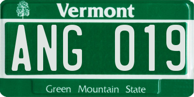 VT license plate ANG019