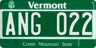 VT license plate ANG022
