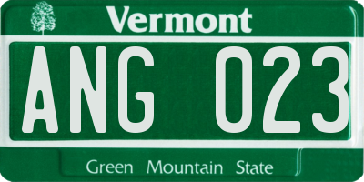 VT license plate ANG023