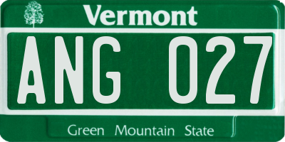 VT license plate ANG027