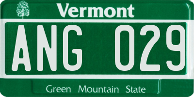 VT license plate ANG029