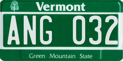 VT license plate ANG032