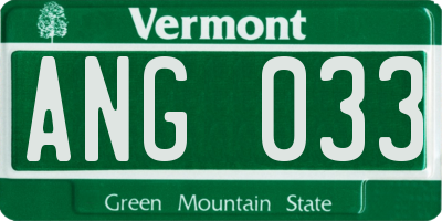 VT license plate ANG033