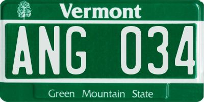 VT license plate ANG034