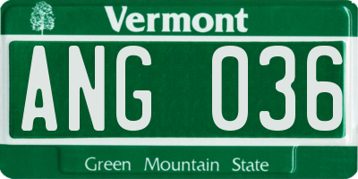 VT license plate ANG036