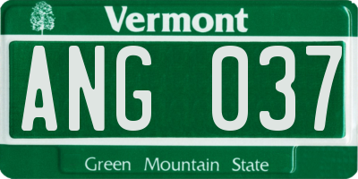 VT license plate ANG037