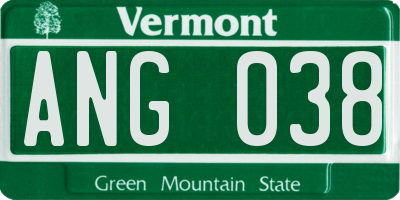 VT license plate ANG038