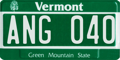 VT license plate ANG040