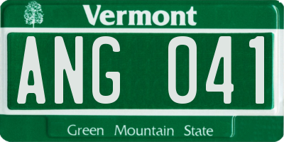 VT license plate ANG041