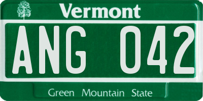VT license plate ANG042