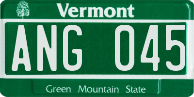 VT license plate ANG045