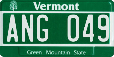 VT license plate ANG049