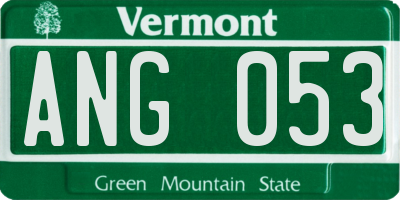 VT license plate ANG053
