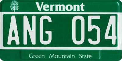 VT license plate ANG054