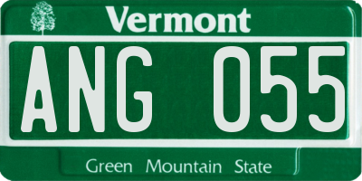 VT license plate ANG055