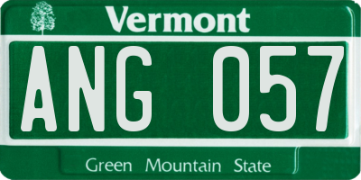 VT license plate ANG057