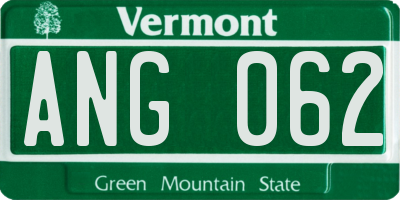 VT license plate ANG062