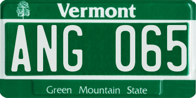VT license plate ANG065