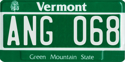 VT license plate ANG068