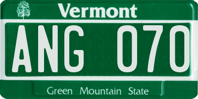 VT license plate ANG070