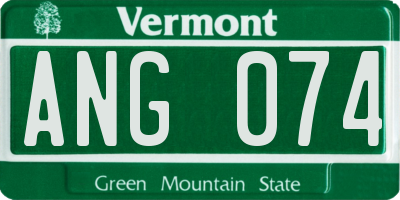 VT license plate ANG074