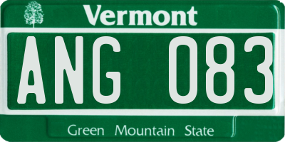 VT license plate ANG083