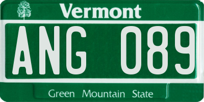 VT license plate ANG089