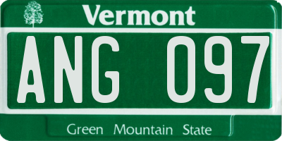 VT license plate ANG097
