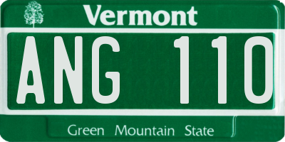 VT license plate ANG110