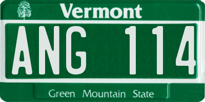 VT license plate ANG114