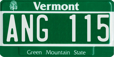 VT license plate ANG115