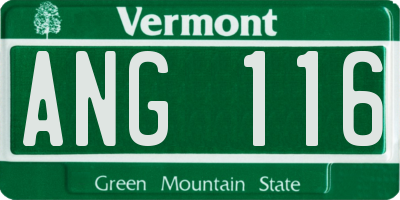 VT license plate ANG116